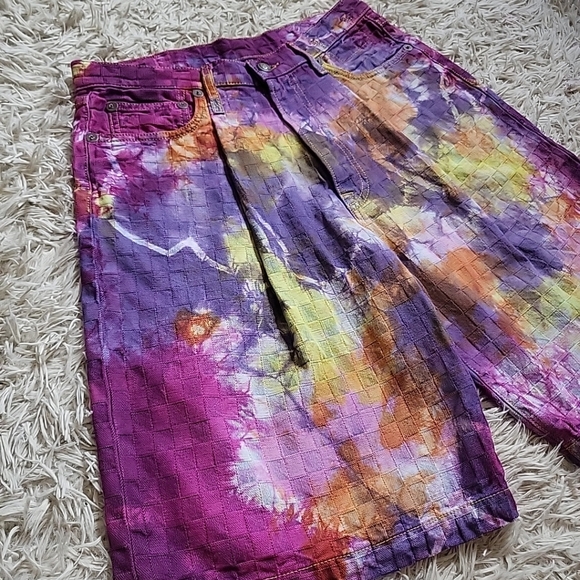 R13 Damon Pleated Relaxed Short Tie Dye Bermuda Shorts Baggy - Picture 4 of 14